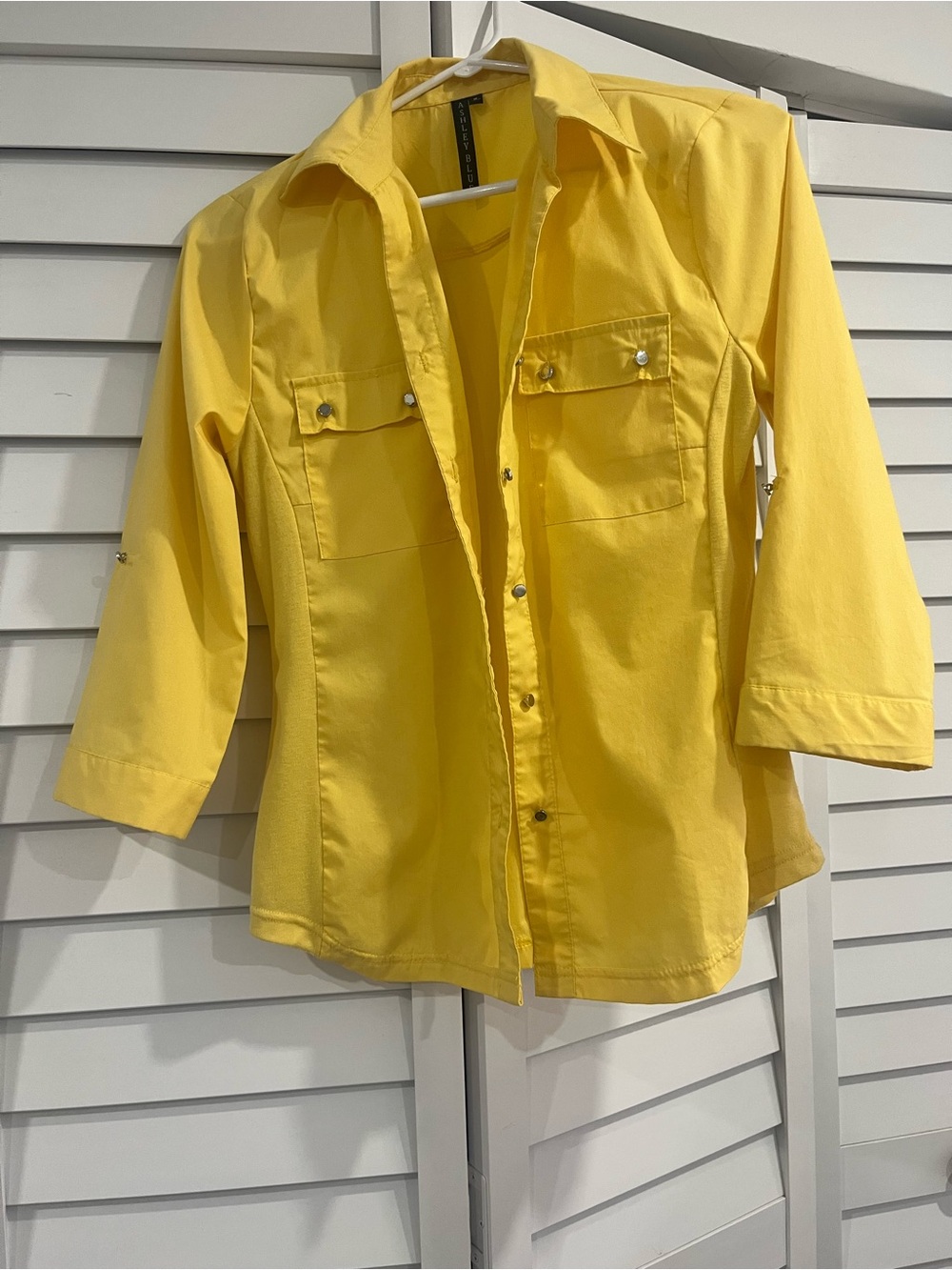 Ashley Blue Yellow Button-Up Shirt Jacket